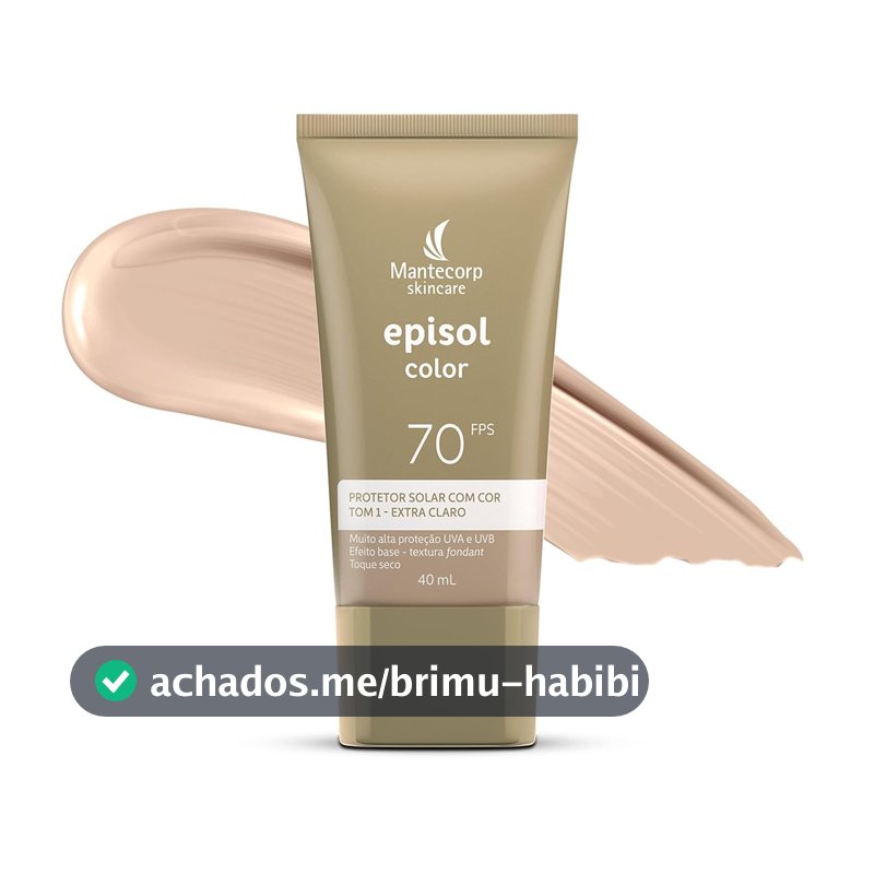 Protetor Solar Episol Color Fps 70 - Base Líquida 40ml - Cobertura Alta e Efeito Matte - Mantecorp
