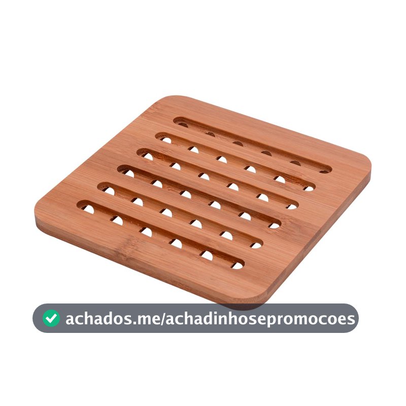 Mimo Style Descanso de Panela de Bambu Quadrado, Sustentável e Resistente ao Calor para Pratos e Potes Quentes. Material de Qualidade Alimentícia, Multiuso 15cm. Ideal para Sua Cozinha e Ecológico