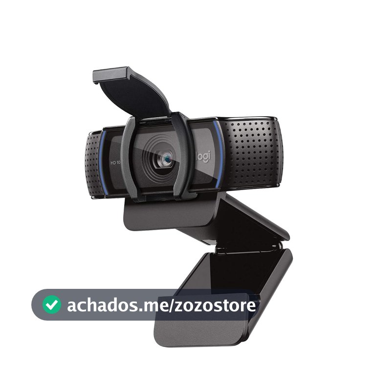 Webcam Full HD Logitech C920s 1080p/30fps com Microfone Embutido e Tampa de Privacidade para Zoom/Teams/Meet ou Até Criação de Conteúdo - Preto