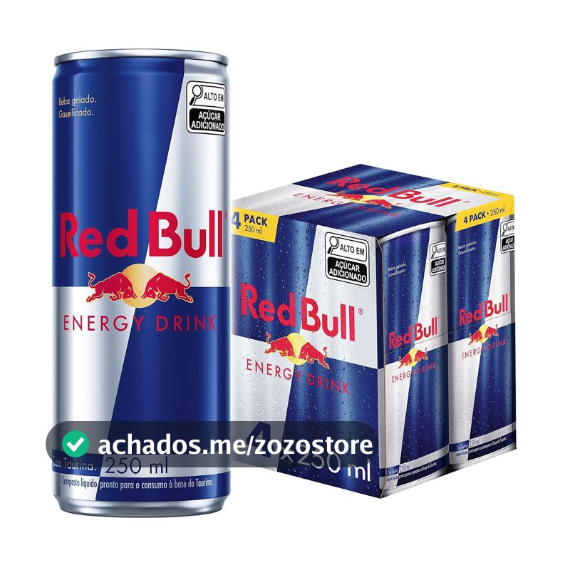 Red Bull Energético, Energy Drink, 250ml, 4 latas