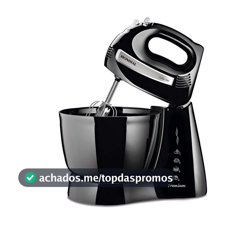 MONDIAL Batedeira Cake Premium, Preto, 500W, 110V - B-50-B