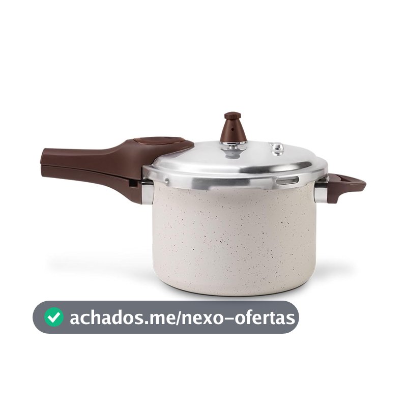 Brinox - Panela de Pressão 4,2L Antiaderente Ceramic Life com Fundo de Indução Pressure - Vanilla
