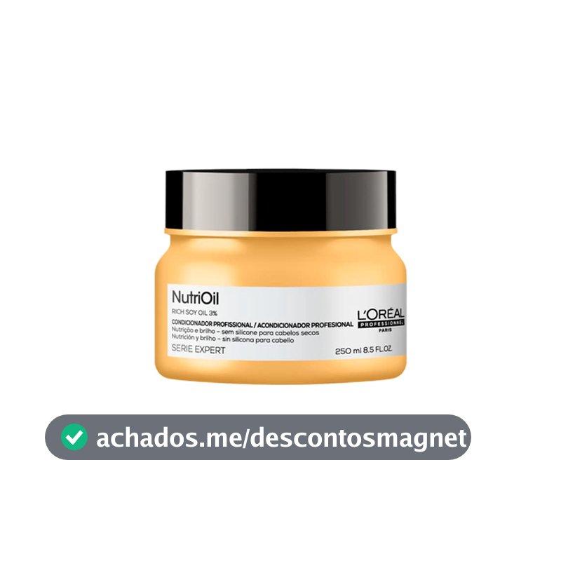 L'Oréal Professionnel Serie Expert NutriOil Máscara de Tratamento de Nutrição com Óleo de Soja para Cabelos Secos e Sem Brilho, para Força e Maciez 250g