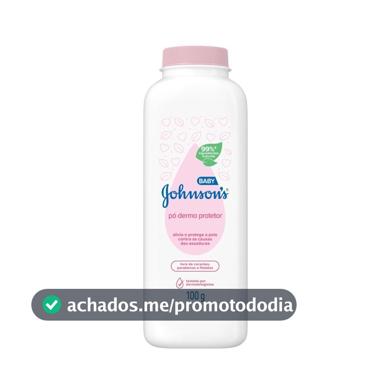 Pó Dermo Protetor Johnson's Baby, 99% Ingredientes Naturais, 100g
