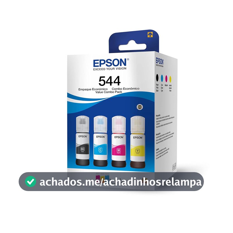 Kit de Garrafas de Tinta Original Epson, Magenta, Amarelo, Ciano