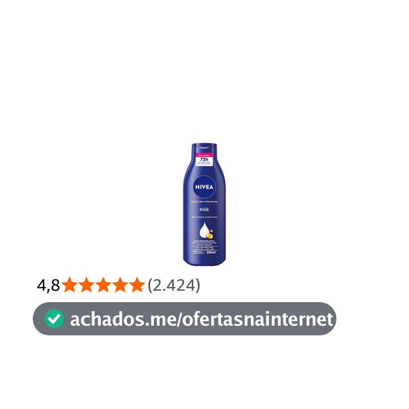NIVEA Loção Deo-Hidratante Milk 200ml, Hidratação Profunda 72h, Corporal, Hialurônico Puro, Pele Seca e Extrasseca