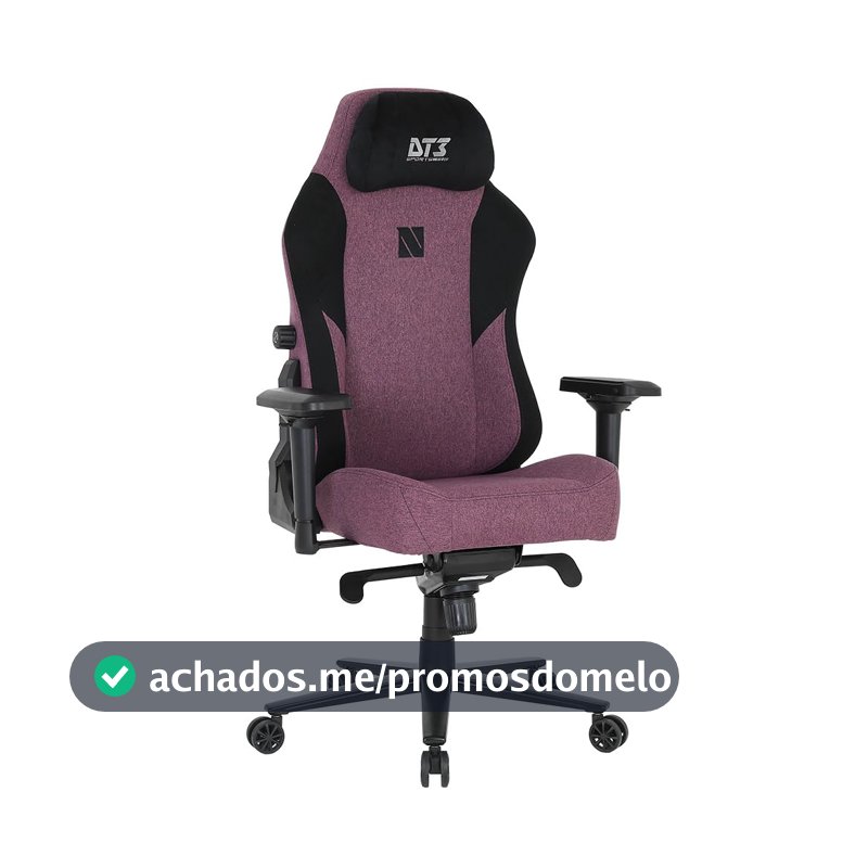 Cadeira Gamer DT3 Nero, Revestimento com Tecido DT3 Max2Weave, almofada magnética, apoio lombar integrado, braços 4D+, suporta até 140 e altura máx. de 1,85m(Grape)