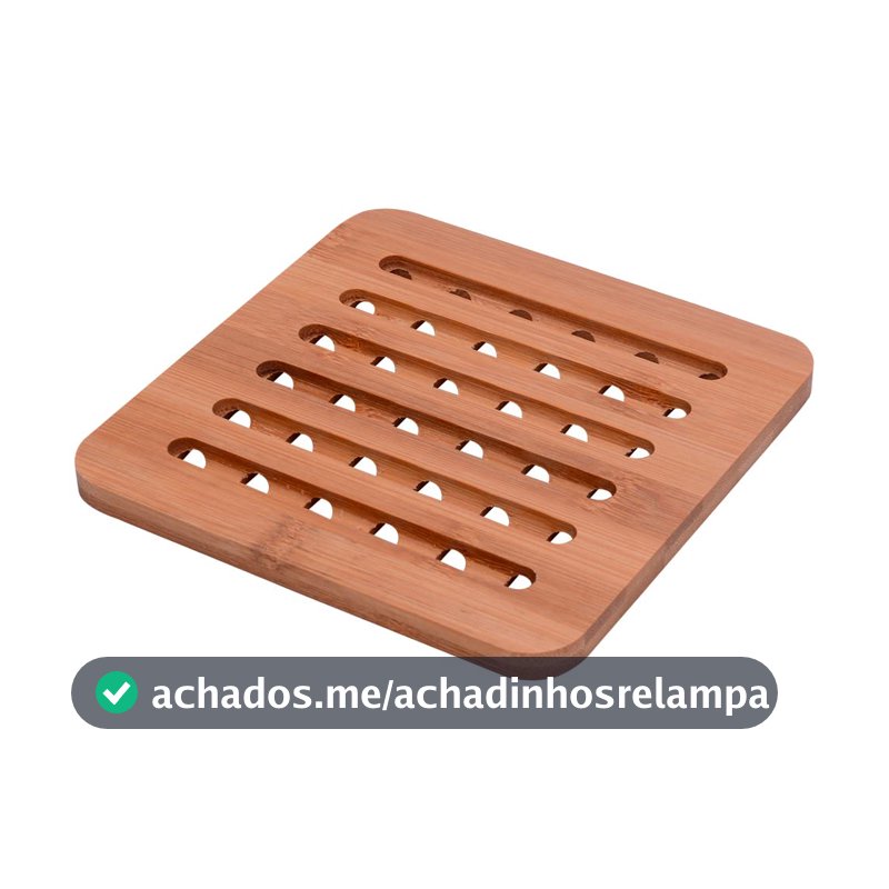 Mimo Style Descanso de Panela de Bambu Quadrado, Sustentável e Resistente ao Calor para Pratos e Potes Quentes. Material de Qualidade Alimentícia, Multiuso 15cm. Ideal para Sua Cozinha e Ecológico