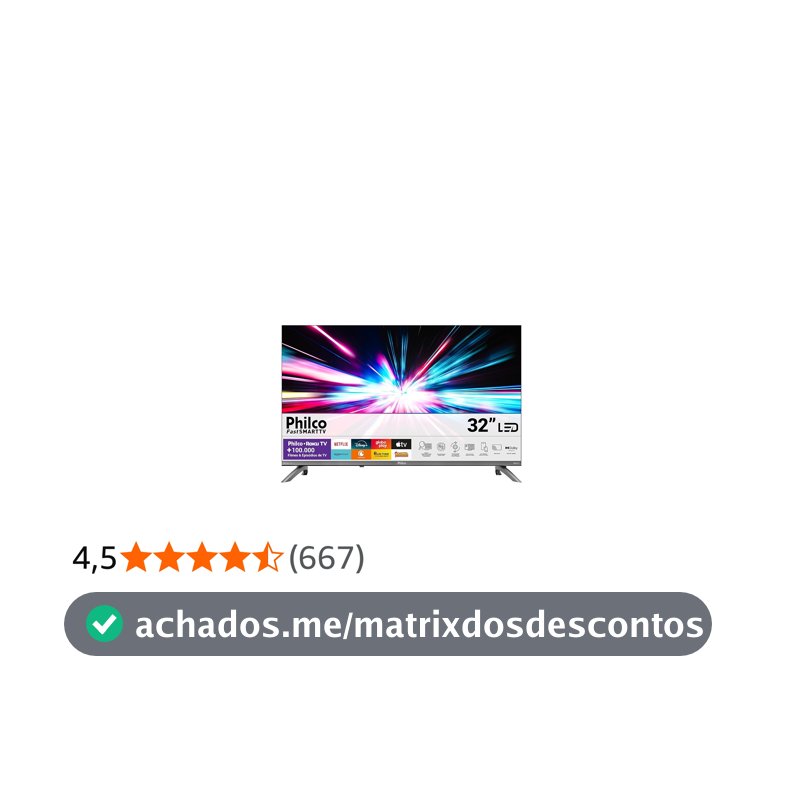 Smart TV 32" Philco Roku TV Dolby Áudio HDR10 P32CRB