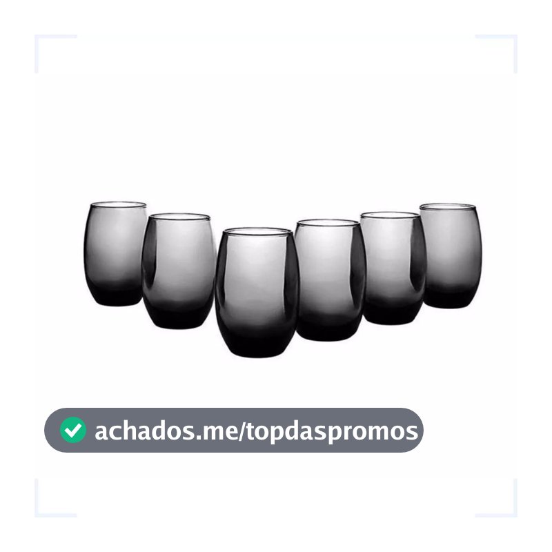 NADIR FIGUEIREDO Jogo De Copos Aruba Long Drink 465ml Cinza 6 Peças Sm Aruba Fumê