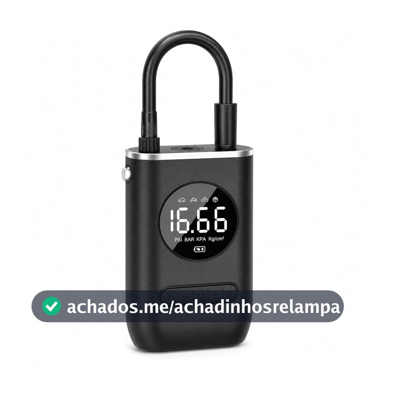 Compressor de Ar Portátil Digital para Encher Pneus, Calibrador com Lanterna LED, Mini Bomba Elétrica para Carro, Moto, Bicicleta, Bike, Bola e Infláveis