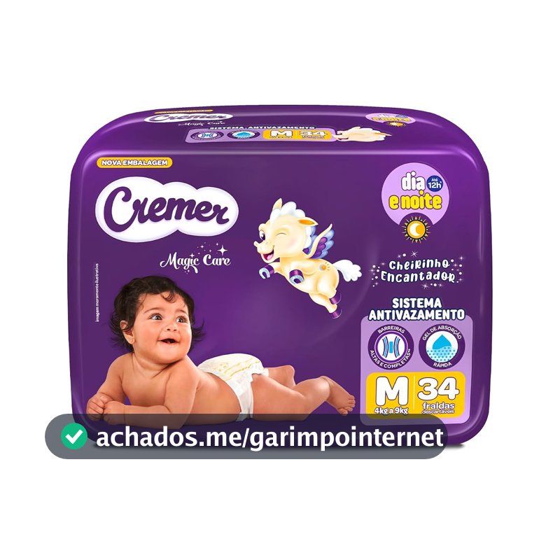 Fralda Cremer Econômica M 34 Unidades