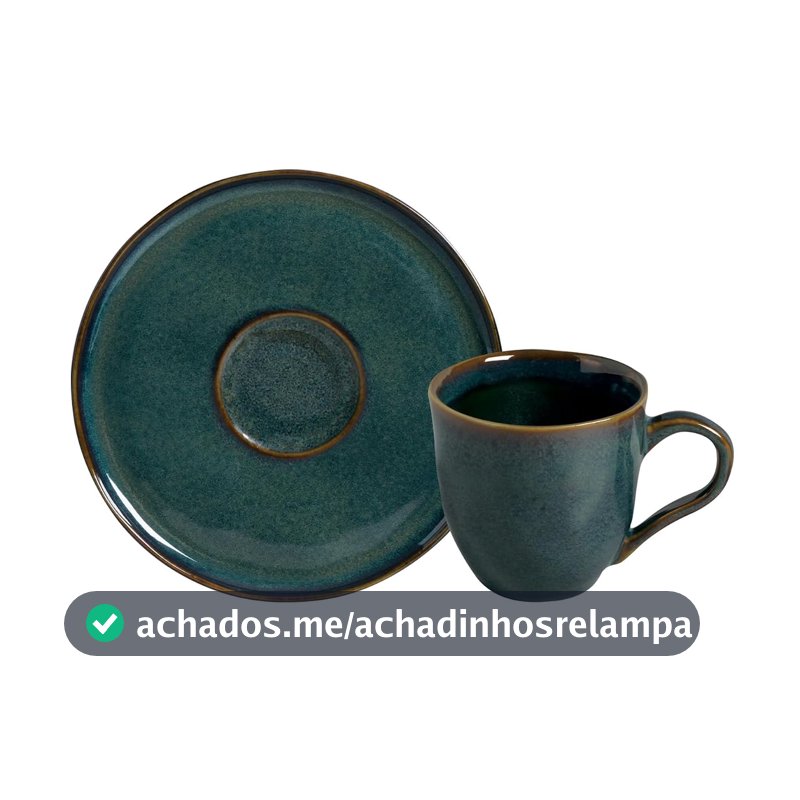 Porto Brasil Conjunto com 6 Xícaras De Chá com 6 Pires Bio Oceano 170ml