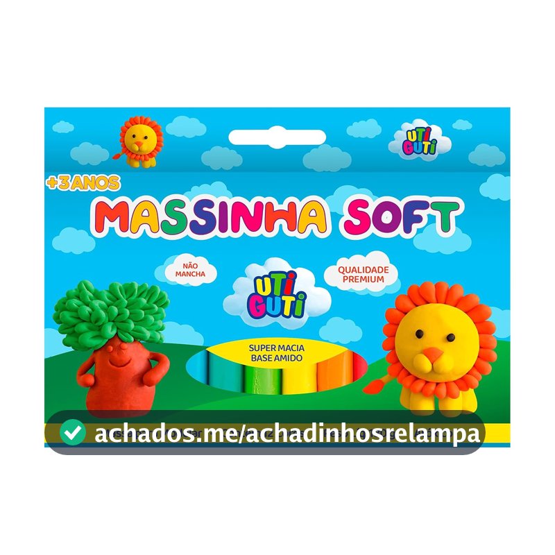 Utiguti Massa de Modelar Soft Estojo com 12 Cores 180G