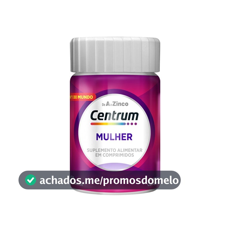 Centrum Mulher Multivitaminico Diário, com Magnésio, Vitamina D e Vitamina B12, 30 Comprimidos