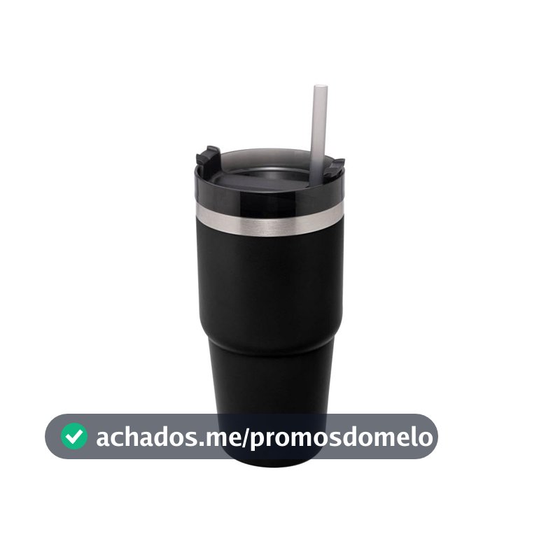 WOLFF - Copo Térmico Parede Dupla SlimTerm com Base Ergonômica e Canudo Preto 590ml