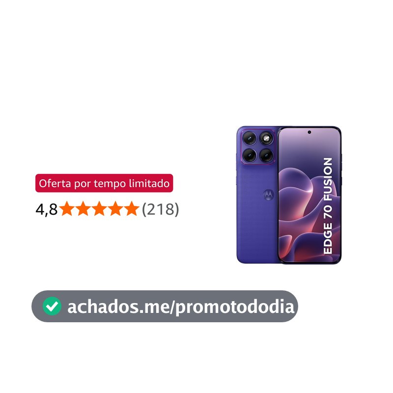 Smartphone Motorola Edge 70 Fusion 5G - 256GB 8GB RAM + 16GB RAM Boost, camera 50MP Sony Lytia 710, Tela 1.5K extreme Amoled 144hz - Roxo