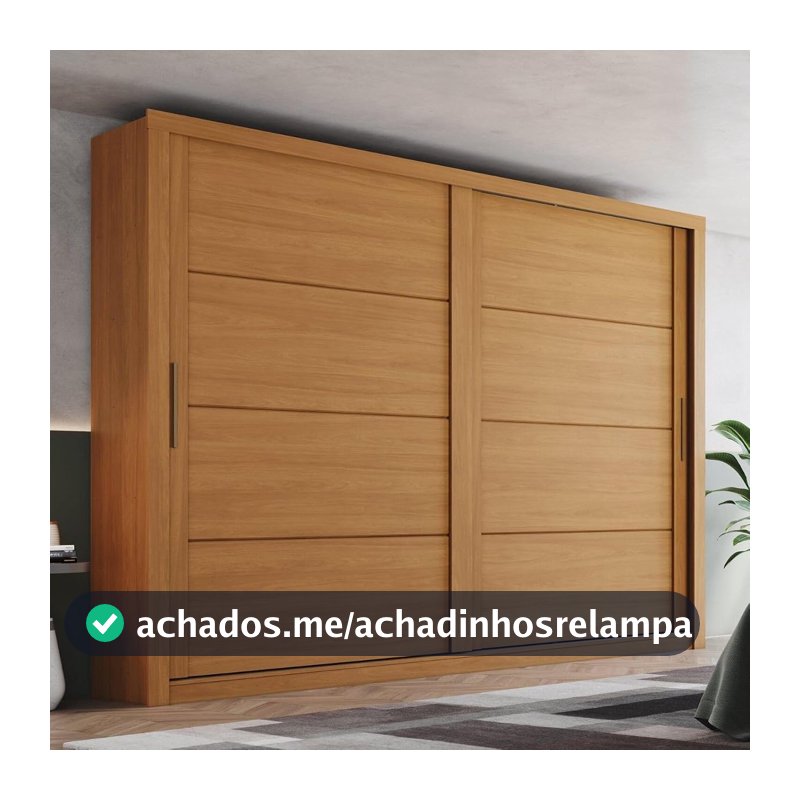 Guarda-roupa Casal 2 Portas Deslizantes 4 Gavetas Palace Cinamomo