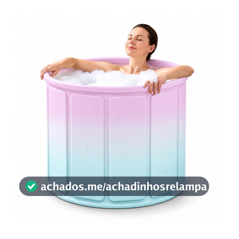 Banheira Ôfuro Spa Dobrável Multiuso para Crianças e Adultos 230 Litros (ROSA COM LILÁS)