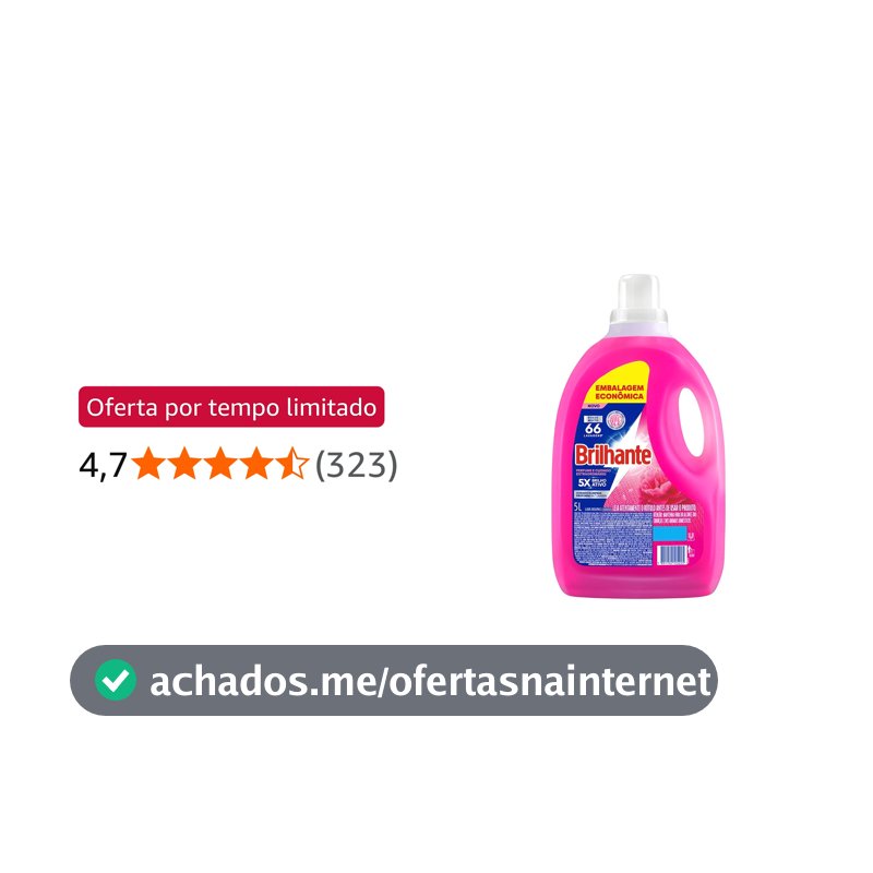 Brilhante Lava-Roupas Líquido Perfume e Cuidado Extraordinário 5L