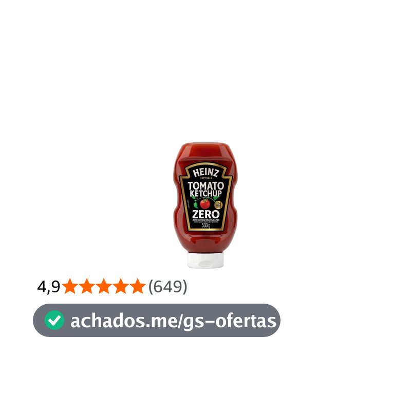 Heinz Ketchup Zero Açúcar 530g