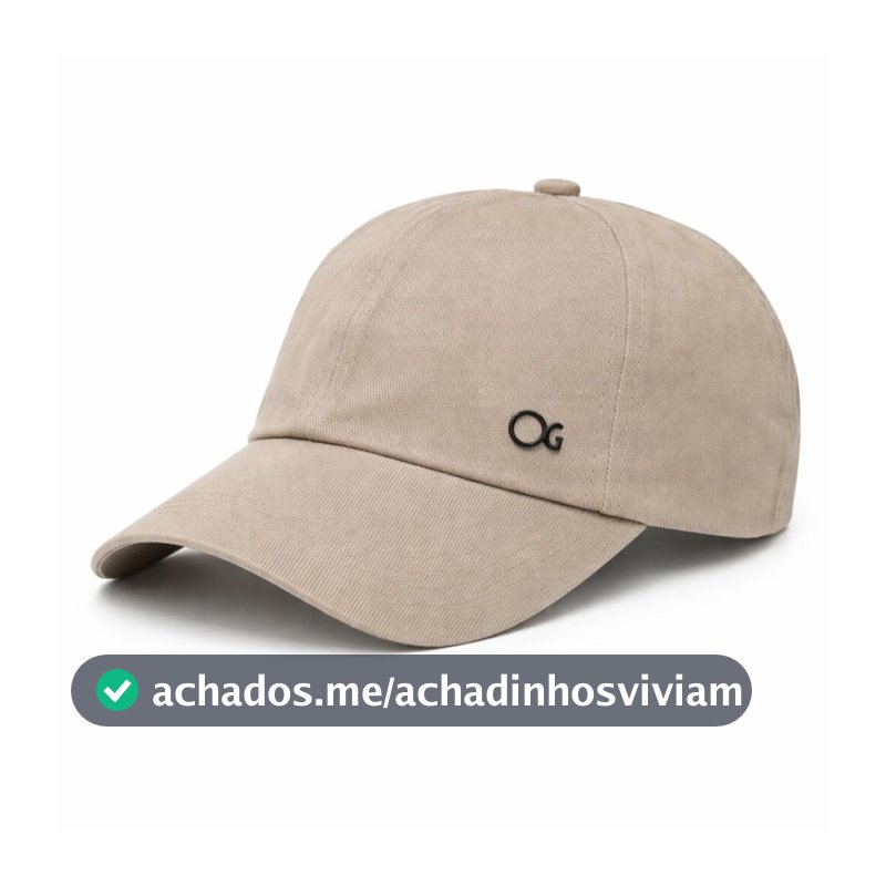 Boné Ogochi Masculino Básico, 100% Algodão, Aba Curva, Ajustável, com Detalhe em Metal