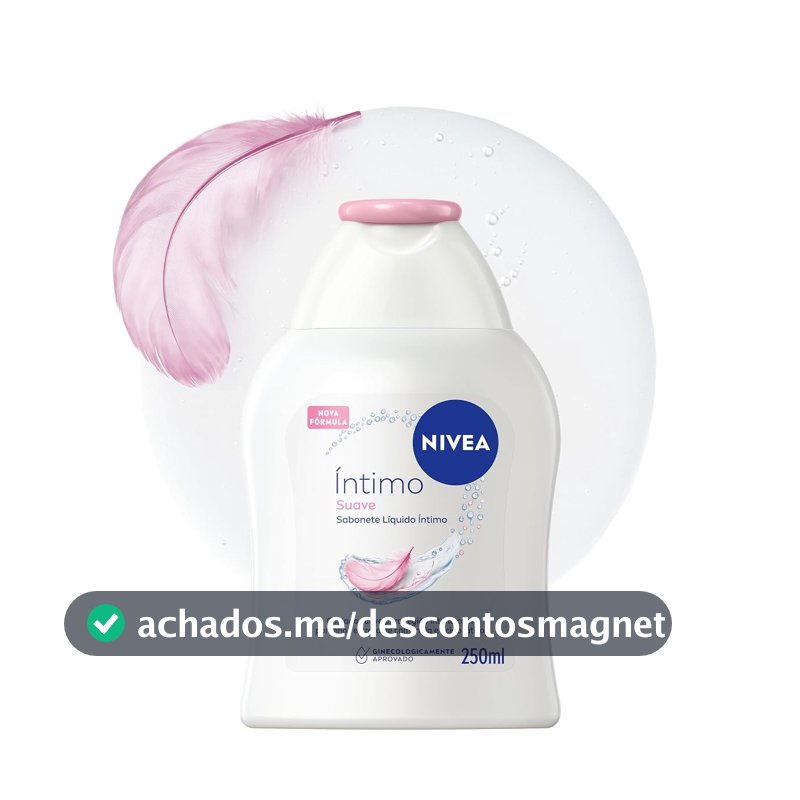 NIVEA Sabonete Líquido Íntimo Suave 250ml, Limpeza Delicada, Mantém pH Natural, Extrato de Camomila, Cuidado Calmante, Uso Diário