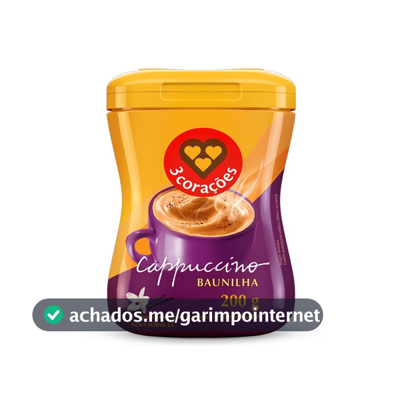 3 Corações Cappuccino Sabor Baunilha, 200g, Moído