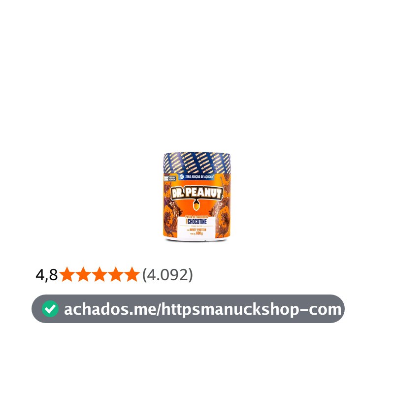 DR. Peanut Pasta de Amendoim Sabor Chocotine, Pote 600g