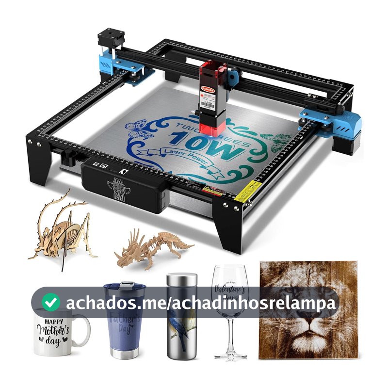Twotrees Gravador a laser TTS-10 Pro, máquina de gravação a laser de alta precisão de 10000 mW, cortador a laser, velocidade de 30.0000 mm/min, máquina de gravação a laser de 0,069 mm para bricolage