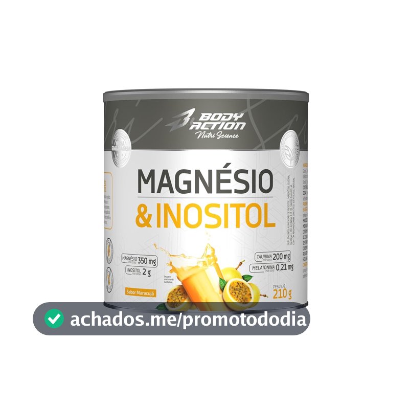 Suplemento em Pó de Magnésio e Inositol Bodyaction, 210g