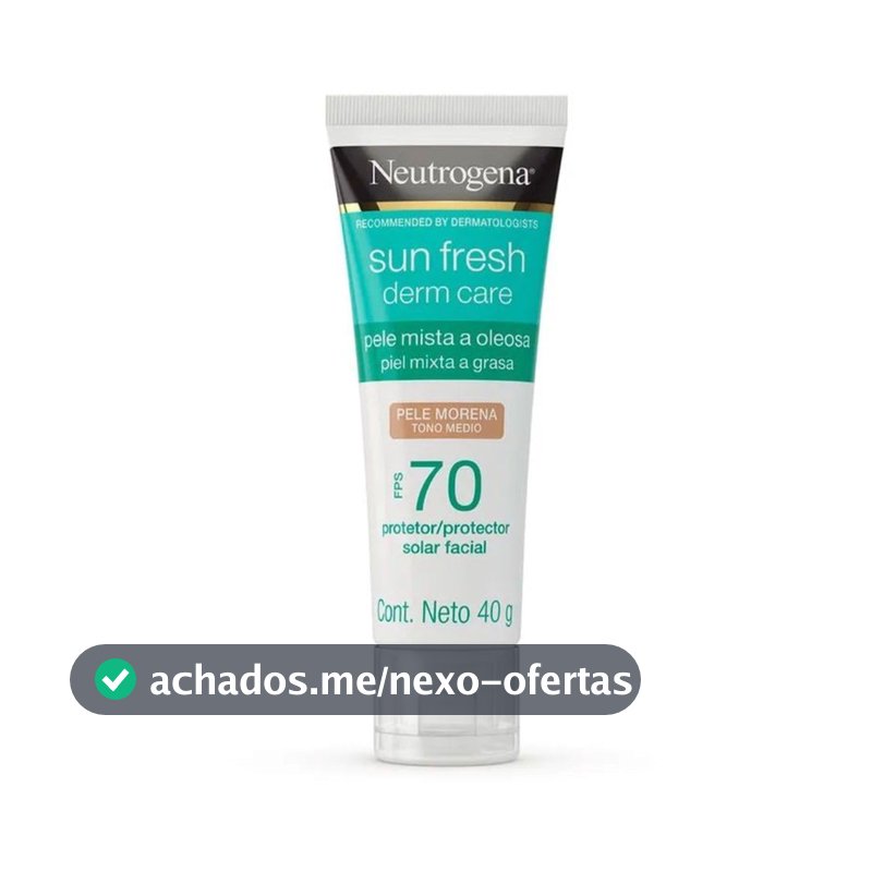 Protetor Solar Facial Neutrogena Sun Fresh, Pele Morena, FPS 70, 40g
