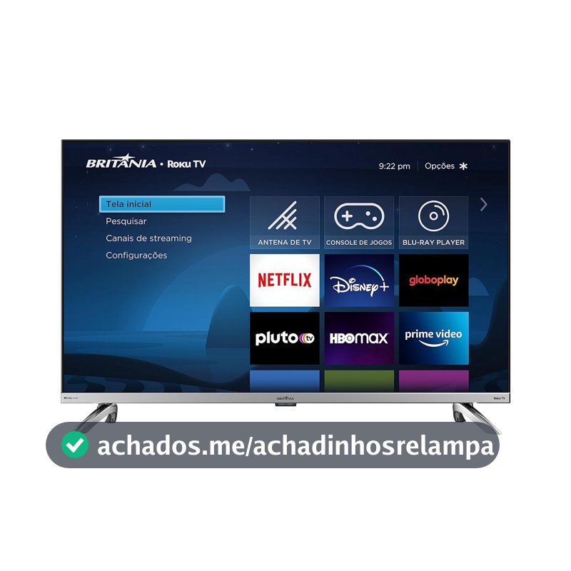 Fast Smart TV Britânia BTV32G7PR2CSBLH 32” Led Dolby Áudio