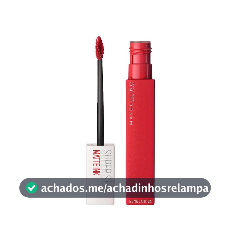 Maybelline SuperStay Matte Ink Batom Líquido Matte Longa Duração 16H com Aplicador Preciso, Não Transfere e Cor Intensa, Acabamento Matte Confortável, Cor 20 Pioneer Vermelho Clássico, 5ml