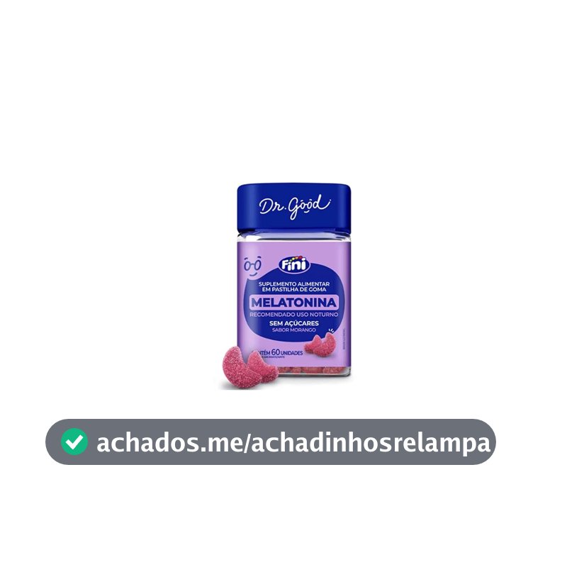 Melatonina Sabor Morango 60 Gomas Mastigável Fini Dr Good