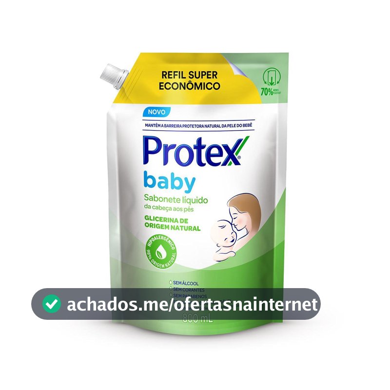 Protex Baby Glicerina Natural Sabonete Líquido Refil, 800ml