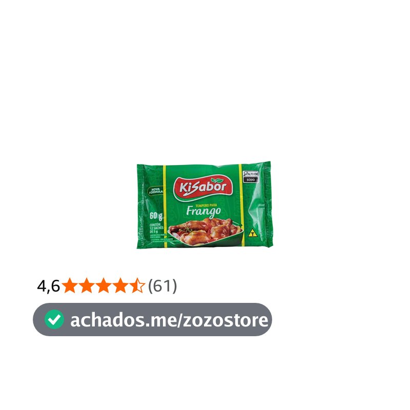 Tempero para Frango, KiSabor, 12 Sachês de 5g
