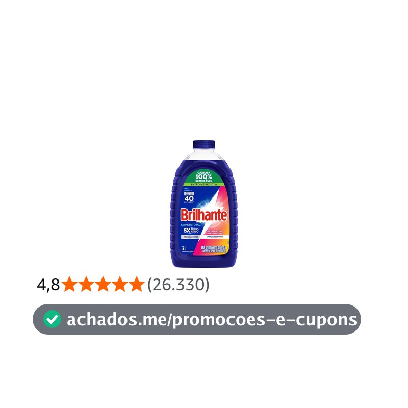 Brilhante Limpeza Total - Lava Roupas Líquido 3L