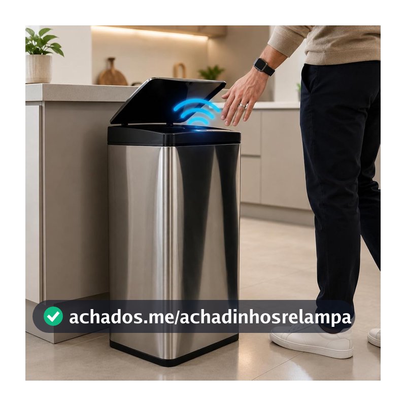 Lixeira Automática Czoinha Inox 50 litros Sensor Kitchen
