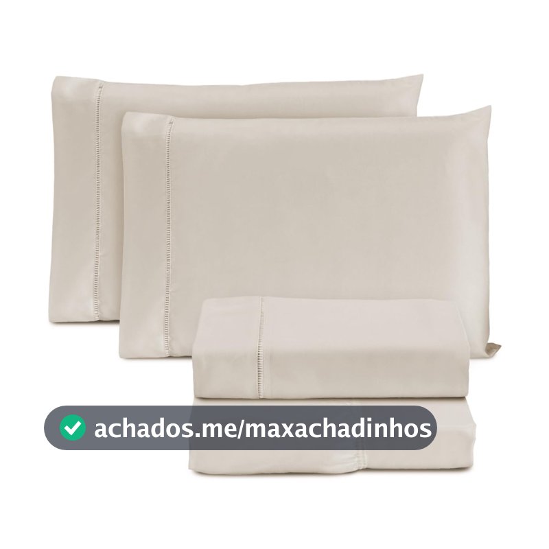 Jogo de Cama Casal Padrão Percal 400 Fios Ponto Palito 04 Peças, Antiácaro, Não faz bolinha Toque Extra Macio – Branco -
