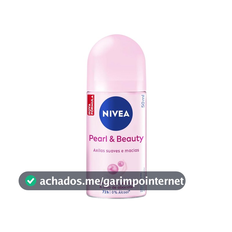 NIVEA Desodorante Antitranspirante Roll-on Pearl & Beauty 50ml, Proteção 72h, Previne Irritações, Contra Suor e Odores, Axilas Suaves