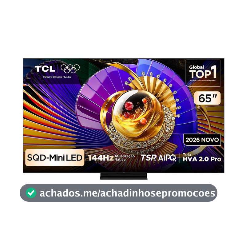 Smart TV TCL 65 Polegadas SQD-Mini LED 4K C7L WiFi Bluetooth Google TV HDR10+ Ultra Slim 65C7L