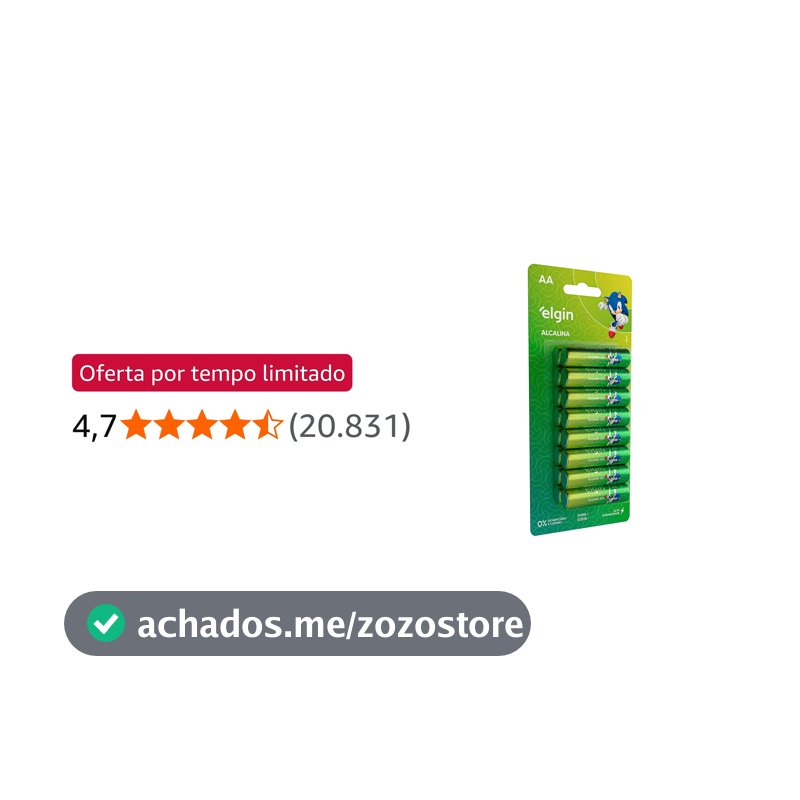 Pilha Alcalina AA com 16 unidades Elgin Comum