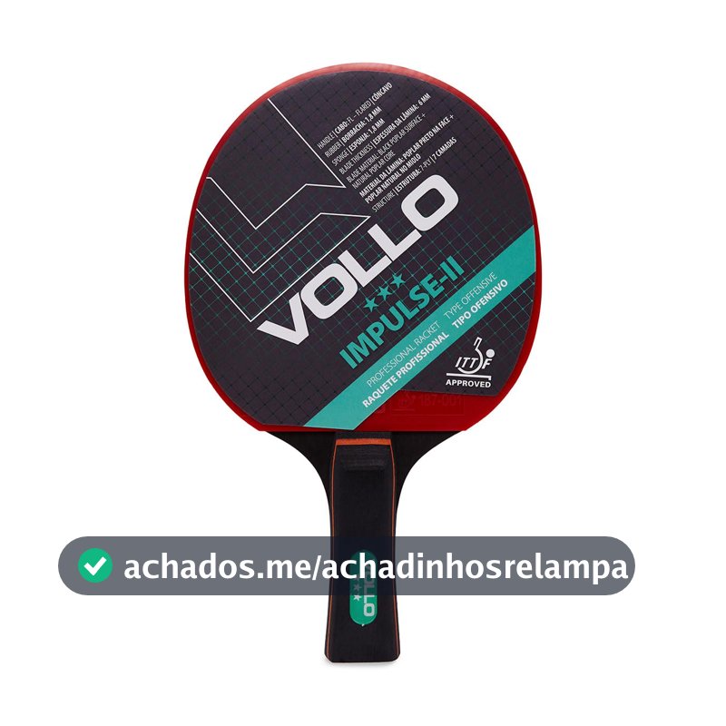 Raquete Profissional de Tênis de Mesa Impulse II Vollo Aprovada ITTF