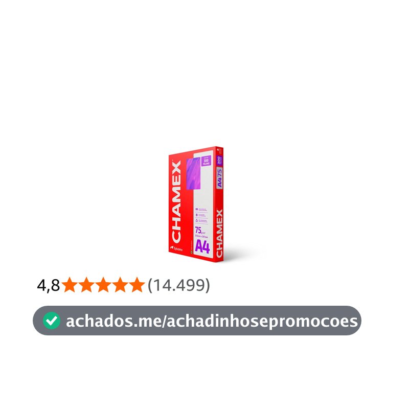 Papel Sulfite, Chamex, A4, 75 Gramas, Pacote De 300 Folhas