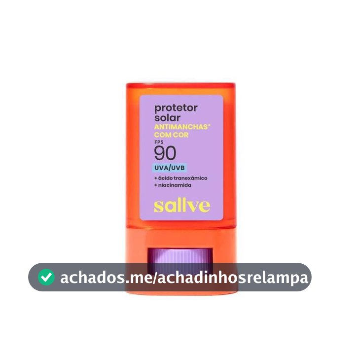 Sallve Protetor Solar Bastão Antimachas FPS 90 com Cor 3-15g
