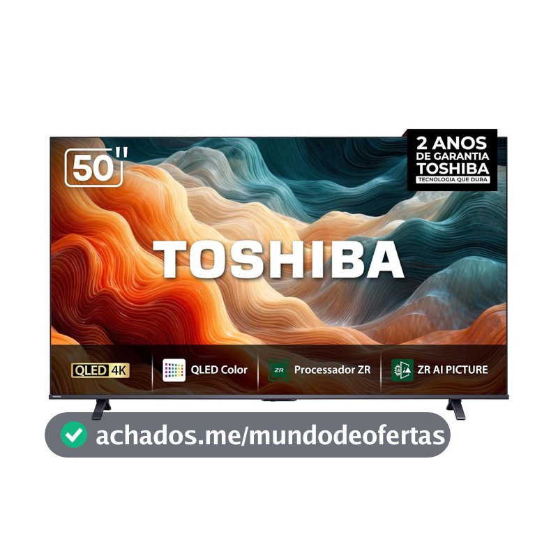Toshiba Smart TV MiniLED QLED 4K 50" Polegadas 50M450RS com Processador de AI ZR Som Aprimorado por AI Modo Game