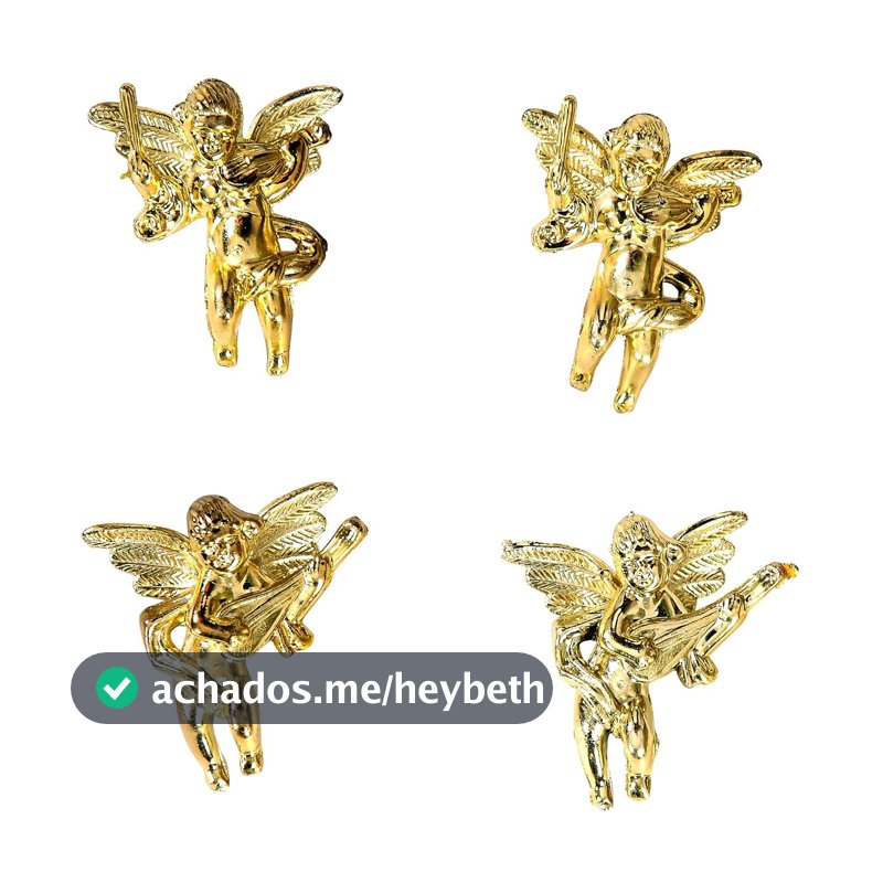 Rio Master Pendente de Natal Anjo Dourado Kit com 4 Unidades