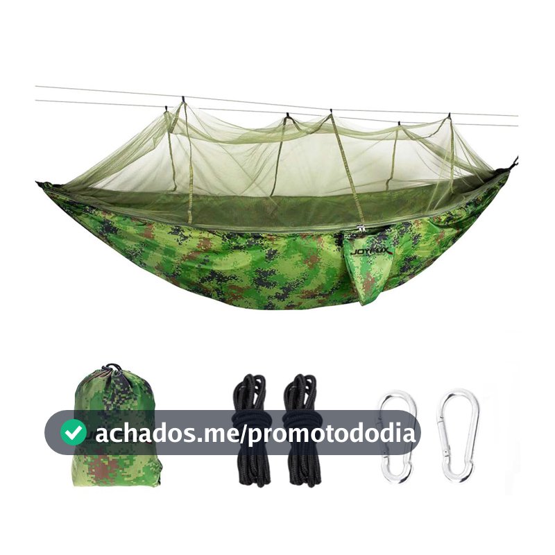 JOYFOX Rede De Dormir Camping Construção Rápida, Portátil Dobrável Rede de Árvore Acampamento (Camuflagem C/Mosquiteiro)