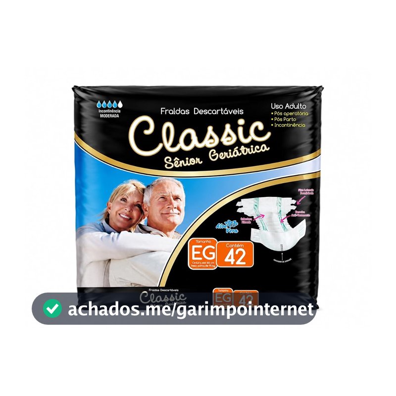 Fralda Classic Jumbo Senior Tam EG - Pacote com 42